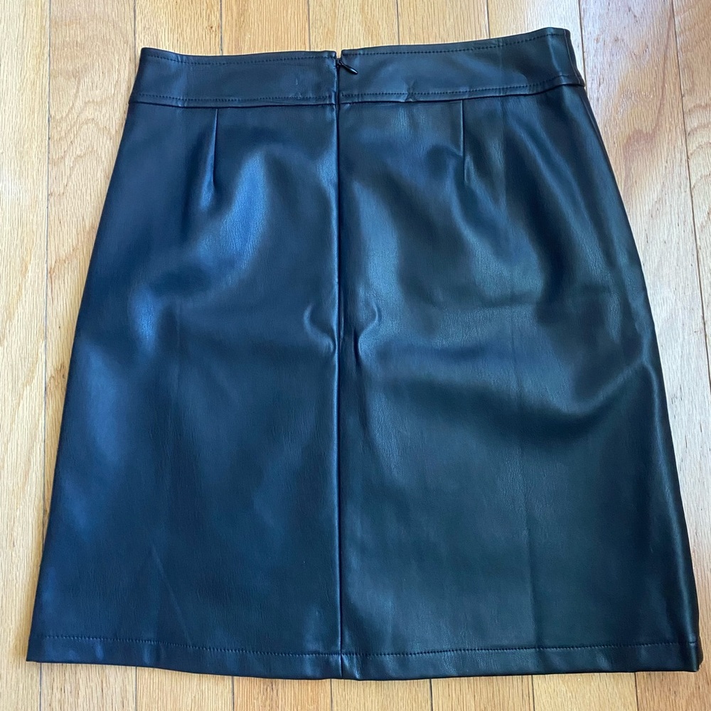 Loft Faux Leather Black Skirt - Picture 4 of 10